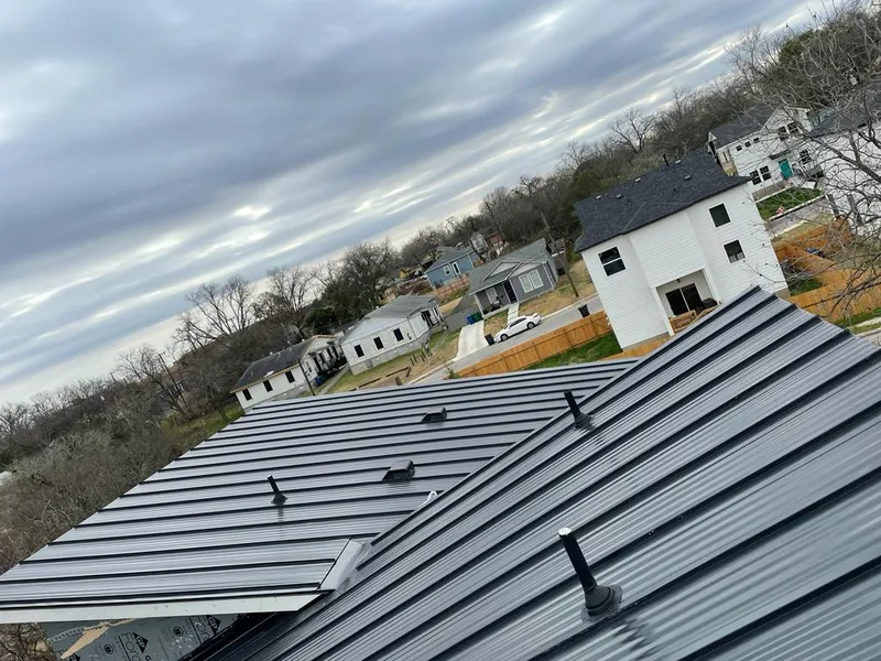 Standing seam metal roof panels with vents for Skylight Repair in Bensville